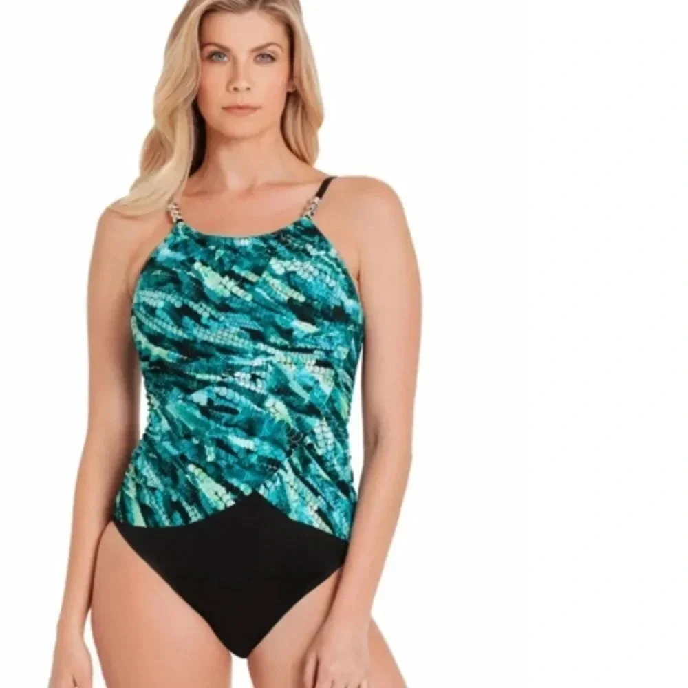 Magicsuit Black/Multi Aquarius Lisa One-piece sz 10